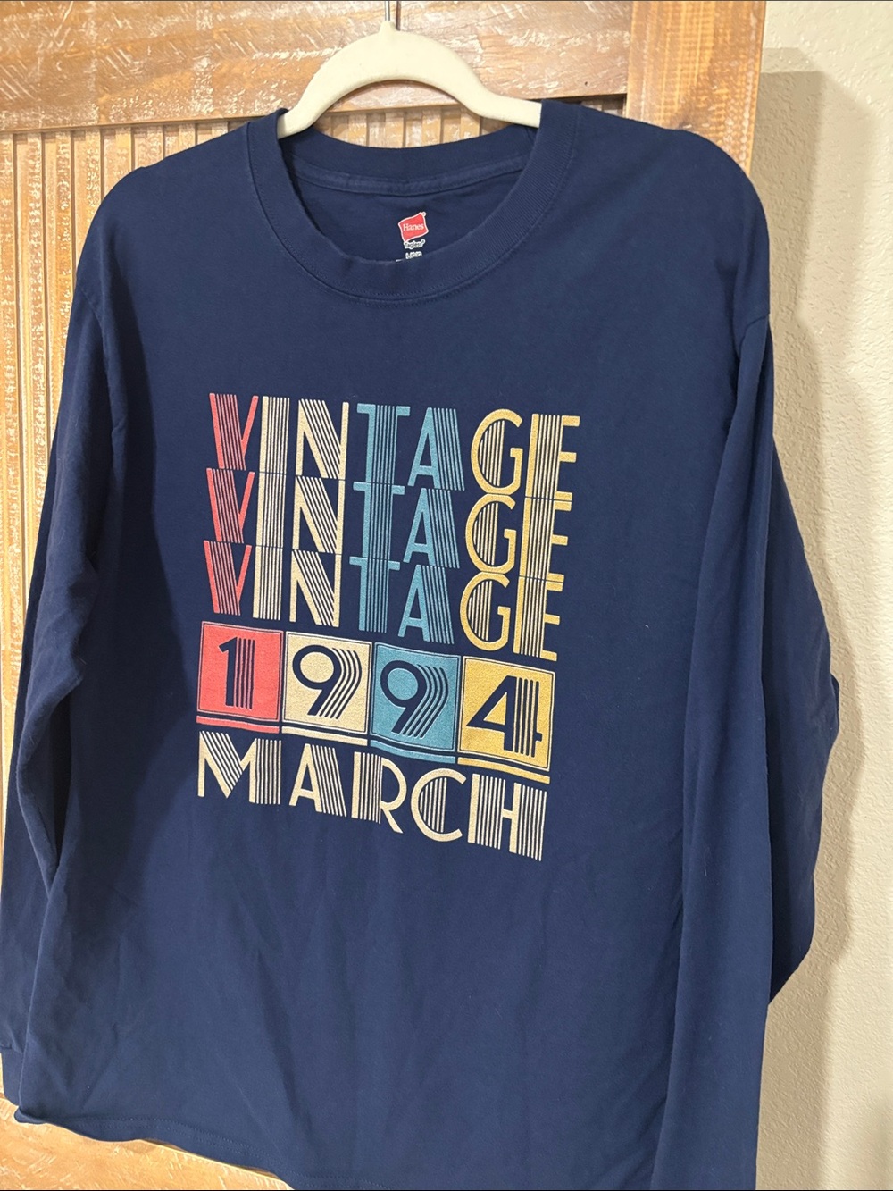 Navy "Vintage 1994 March" Graphic Long Sleeve Tee